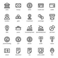 paquete de iconos de finanzas y moneda para el diseño de su sitio web, logotipo, aplicación, ui. diseño de esquema de icono de finanzas y moneda. Ilustración de gráficos vectoriales y trazo editable. vector