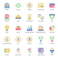 finance and currency icon pack for your website design, logo, app, UI. finance and currency icon flat design. Vector graphics illustration and editable stroke.
