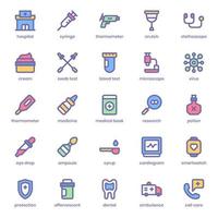 paquete de iconos saludables y médicos para el diseño de su sitio web, logotipo, aplicación, ui. diseño de color lineal de icono médico y saludable. Ilustración de gráficos vectoriales y trazo editable. vector