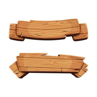 Wooden banners rustic signboards direction boards wooden blank ribbons design template