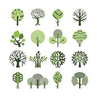 Tree badges abstract graphic nature eco pictures simple growth plants vector emblem