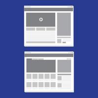 diseño de sitios web plantillas de páginas web ventana del navegador de internet con banners elementos de interfaz de usuario iconos vector