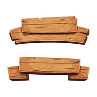 Wooden banners rustic signboards direction boards wooden blank ribbons design template