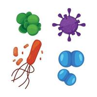 Viruses microbes vector set