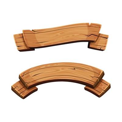 Wooden banners rustic signboards direction boards wooden blank ribbons design template