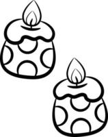 Christmas candles sketch for coloring vector