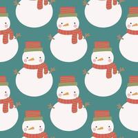 Christmas and New Year symbols snowman . Vector seamless pattern. Digital paper. Desig element
