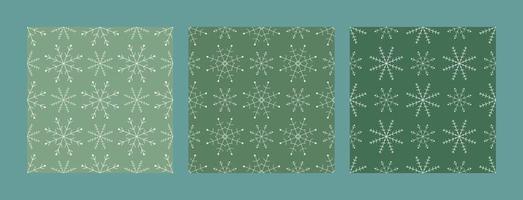 conjunto de patrones sin fisuras de Navidad y feliz año nuevo con copos de nieve. plantilla de diseño vectorial. papel digital.