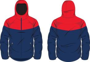 Puffer Jacket With Hood vector