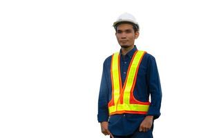 Worker Engineer Engineering Architecture construction on white background photo