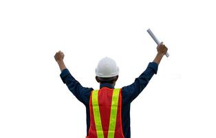 Worker Engineer Engineering Architecture construction on white background photo