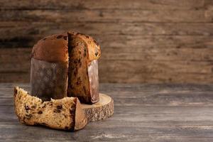 Traditional Italian panettone for Christmas photo