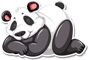 Panda bear lying cartoon character sticker vector