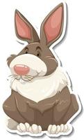 Rabbit cartoon character on white background vector