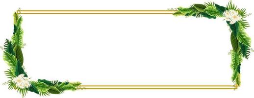 A horizontal frame of tropical foliage template vector