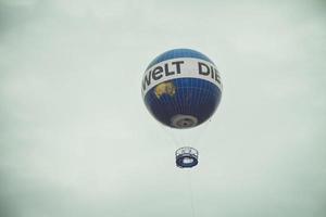 Hot air balloon fly in the sky of Berlin city