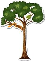 A sticker of snake on a tree vector