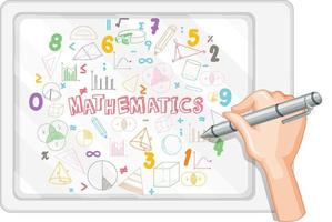 Doodle fórmula matemática con fuente matemática vector