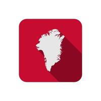 Greenland on red background with long shadow vector