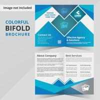 Creative Blue  Modern Eye-catching Business Bi-fold Brochure.  Abstract vector layout in flat design.