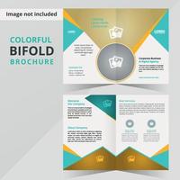 Modern Eye-catching Gym Fitness Bi-fold Brochure Vector. Multipurpose template with cover, back and inside pages. Trendy minimalist flat geometric design. Vertical a4 format. vector