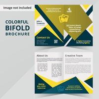 Creative Bi Fold Brochure Design. Magazine cover page template. Abstract vector layout in flat design.