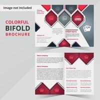 Corporate Eye-catching Modern Bi Fold Brochure Design. Multipurpose template with cover, back and inside pages. Trendy minimalist flat geometric design. Vertical a4 format. vector