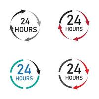 24 hour logo vector illustration design template