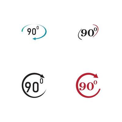 Angle 90 degrees sign icon. Geometry math symbol. Right angle. Classic flat icon. Colored circles. Vector