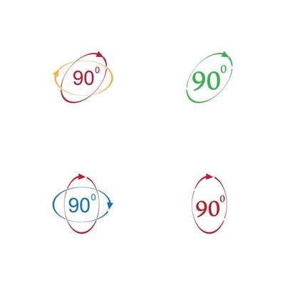 Angle 90 degrees sign icon. Geometry math symbol. Right angle. Classic flat icon. Colored circles. Vector