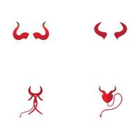 Devil horn Vector icon design illustration Template