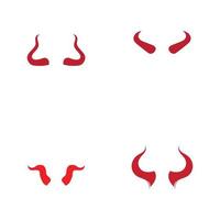 Plantilla de ilustración de diseño de icono de vector de cuerno de diablo