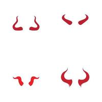 Devil horn Vector icon design illustration Template