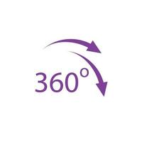 360 Degrees icon vector design template