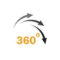 360 Degrees icon vector design template