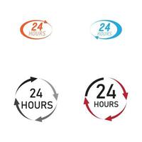 24 hour logo vector illustration design template