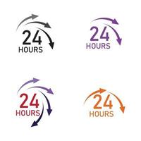 24 hour logo vector illustration design template