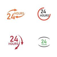 24 hour logo vector illustration design template