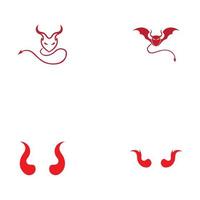 Plantilla de ilustración de diseño de icono de vector de cuerno de diablo