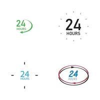 24 hour logo vector illustration design template