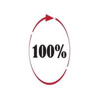 100 percent icon vector illustration design template