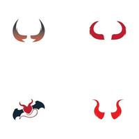 Devil horn Vector icon design illustration Template