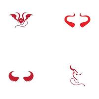 Devil horn Vector icon design illustration Template