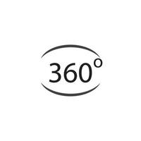 Plantilla de diseño de vector de icono de 360 grados