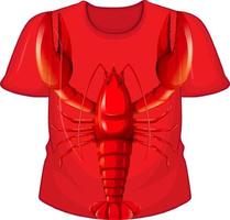 Front of t-shirt with lobster pattern vector