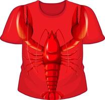 Front of t-shirt with lobster pattern vector