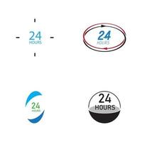 24 hour logo vector illustration design template