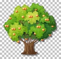 Orange tree on grid background vector