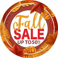 Fall sale banner template vector