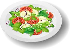 Healthy meal with fresh vegetable salad bowl vector